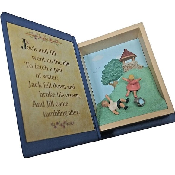 {Vintage} Hallmark Christmas Ornament Jack & Jill Book 1995 Mother Goose Blue - Picture 2 of 8